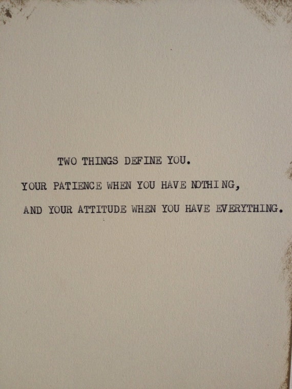 Items similar to THE DEFINING THING: Typewriter quote on 5x7 cardstock ...