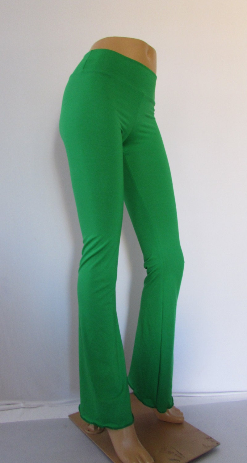 sale-Green Toctal workout Spandex Pants by ZanzaDesignsClothing