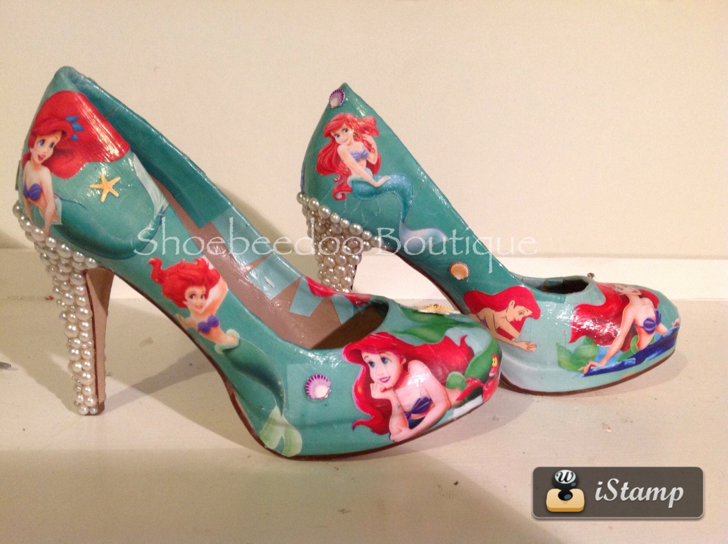 The Little Mermaid Ariel heels with Pearls