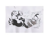 Scorpio - Horoscope - Astro Original Drawing free shiping - ink Gouache animal Aquarell black white birthday8,2x5,5 inch