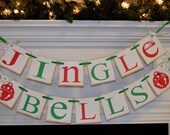 JINGLE BELLS banner, Christmas Banner, Holiday decoration sign garland, Christmas Decoration photo prop Il_170x135