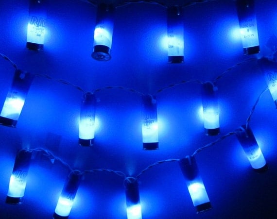 Shotgun Shell LED Battery Operated 20 Count Blue Light Strand