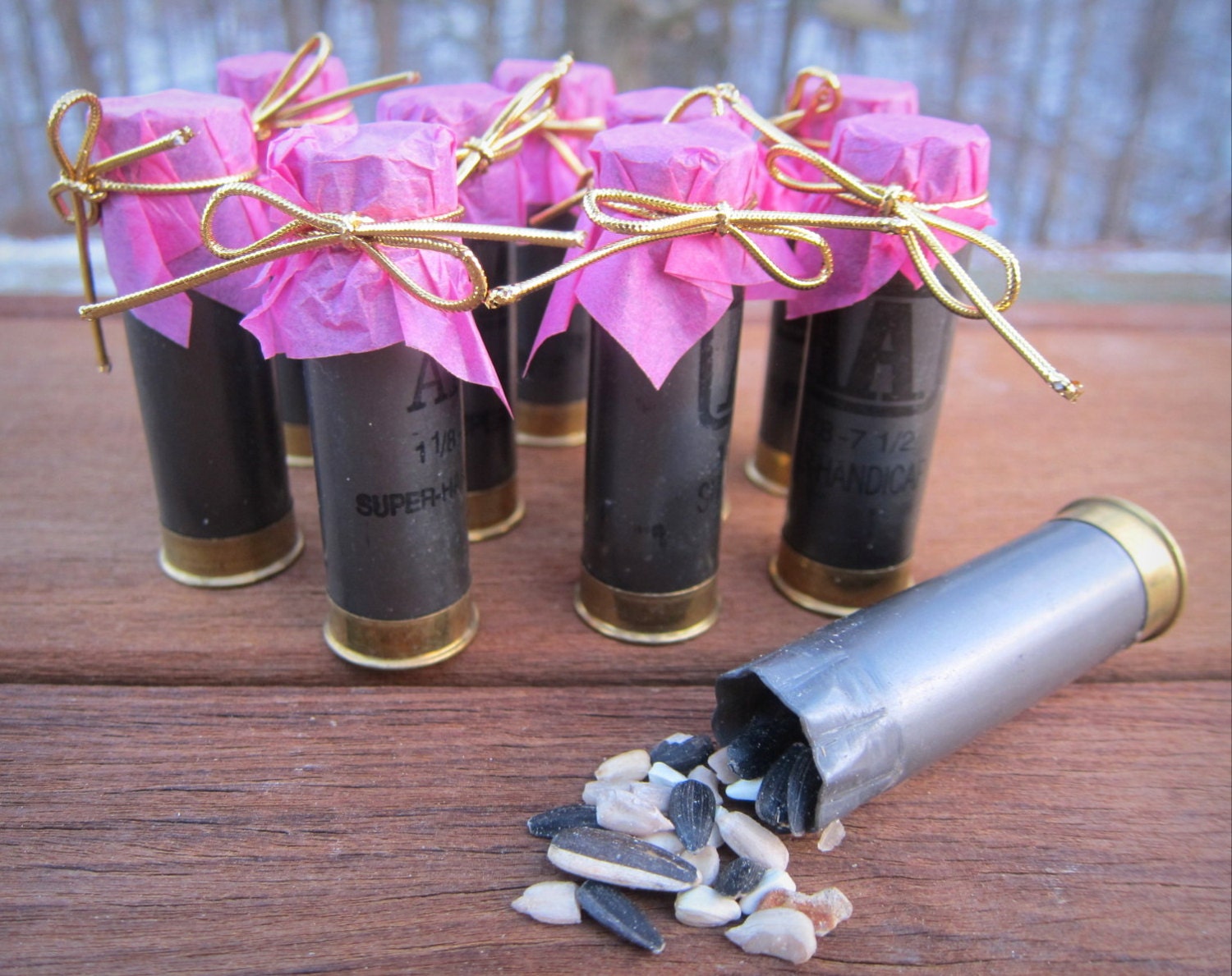 Shotgun Shell Pack of 10 Bird Seed or Confetti Holder for