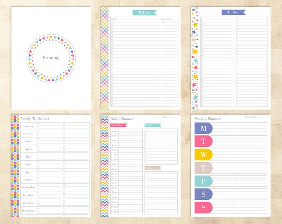 Bright Planning Printables Daily Planner Weekly Planner