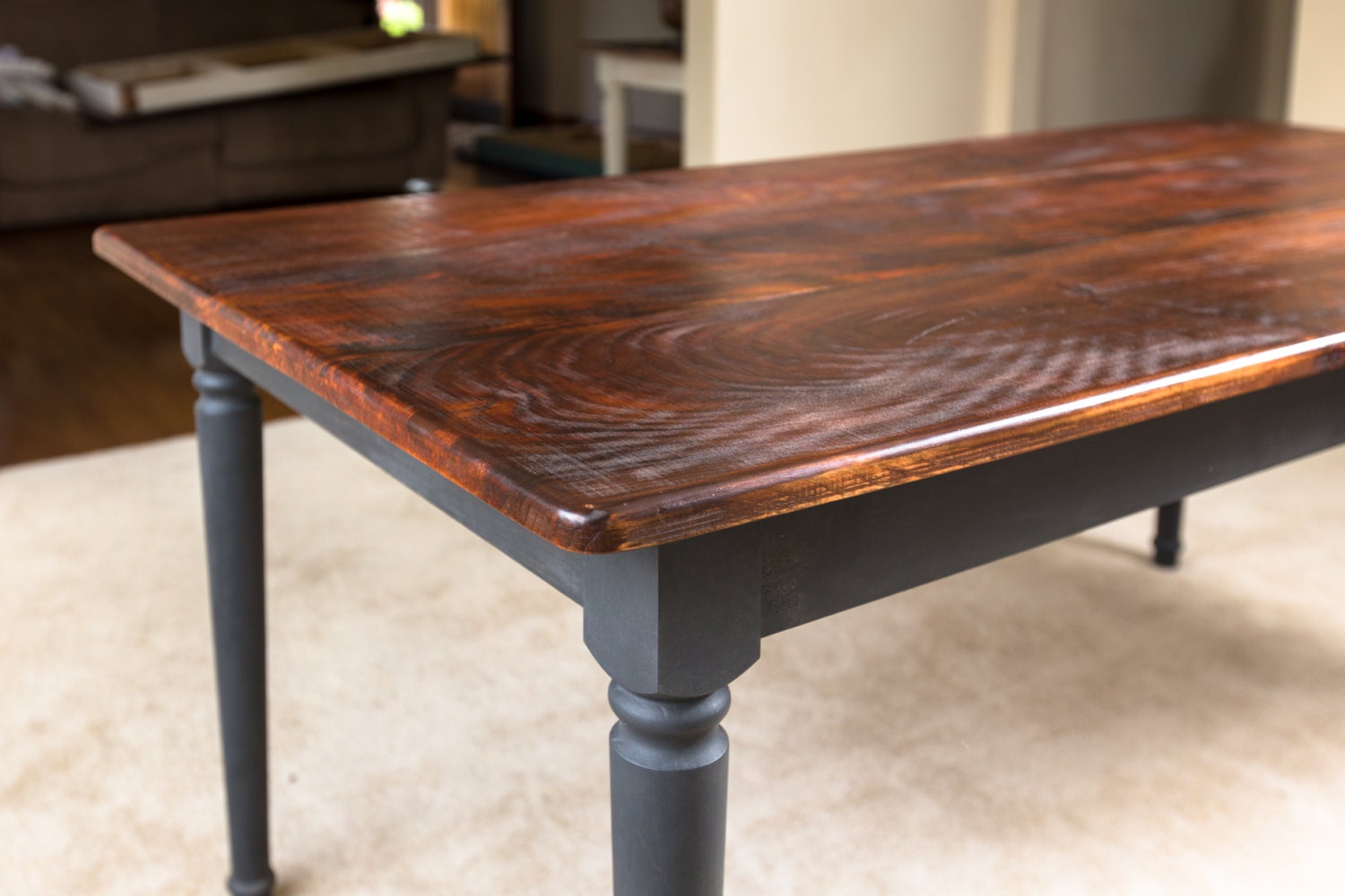 Distressed dark wood dining table Sydney