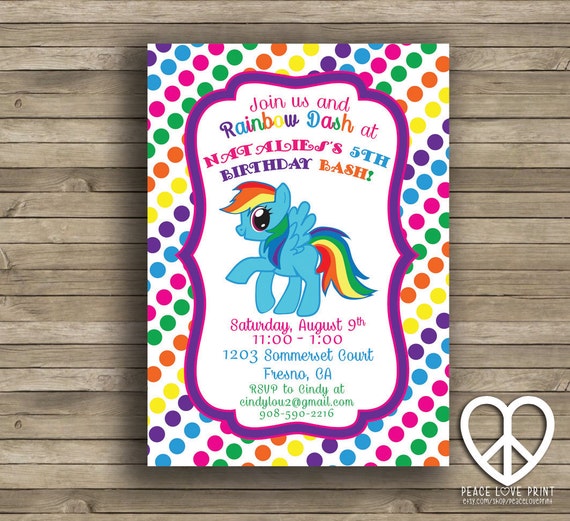 Rainbow Dash Invitations 3