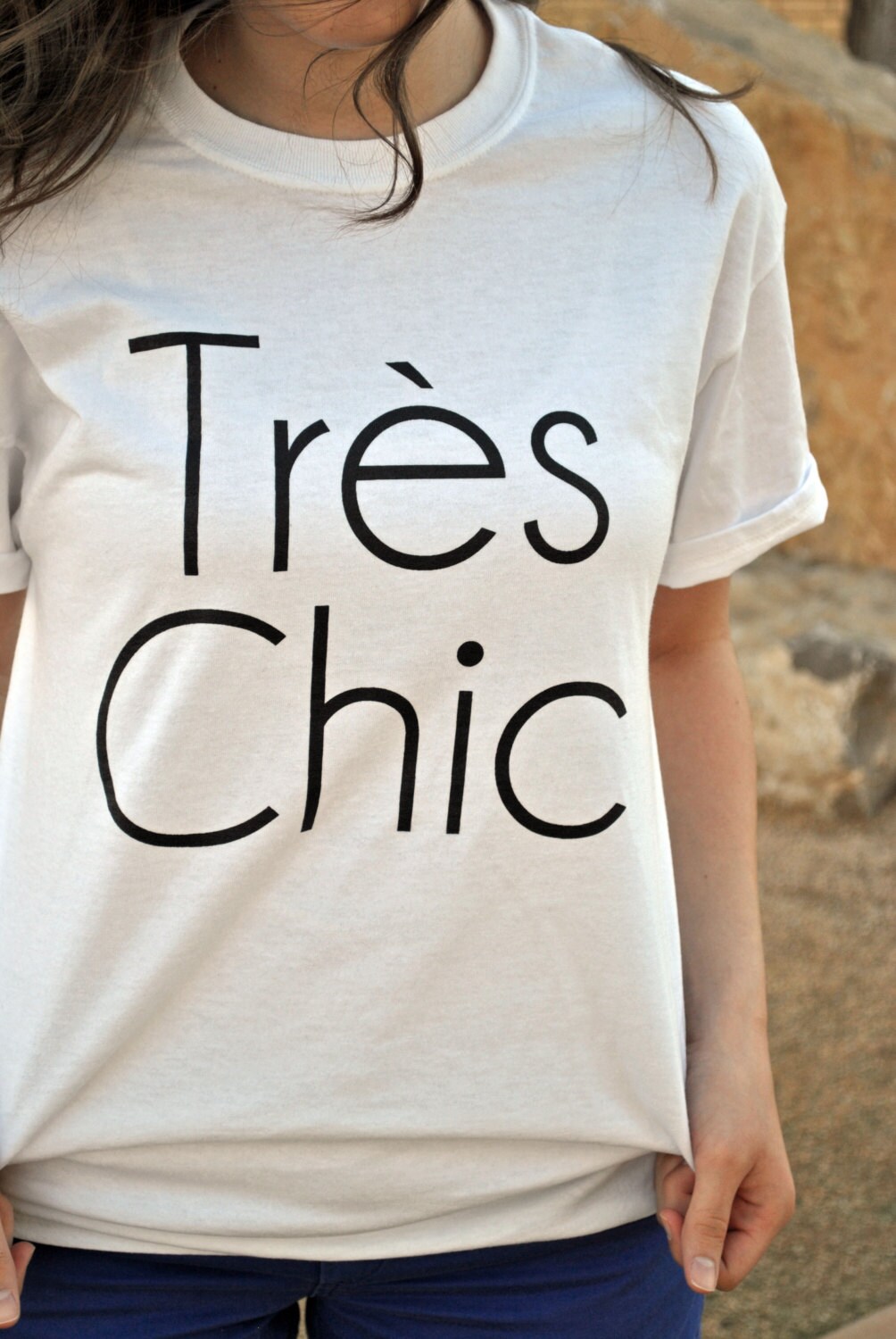 Tres Chic Screen Printed Graphic TShirt