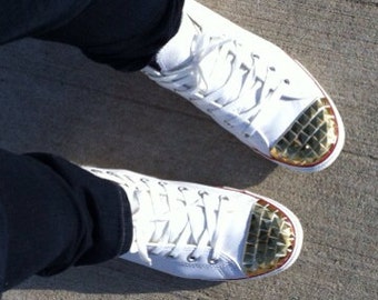 Satin Sneaker With Bling Star - Bronze