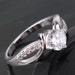 18k White Gold Filled Antique White Sapphire Ring - Vintage Style - Size 6