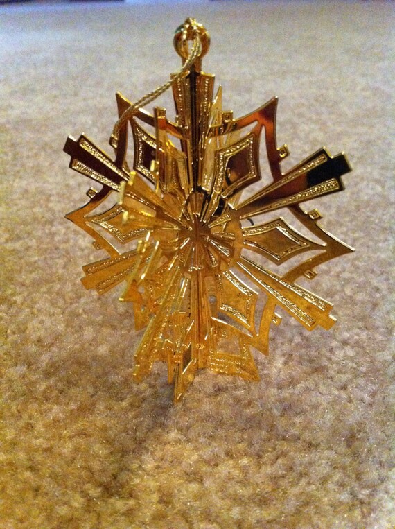 Vintage Danbury Mint 23kt Gold Christmas Ornaments 1987