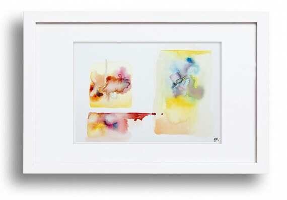 Items Similar To Abstract Painting Colour Blocks Watercolour 10 X