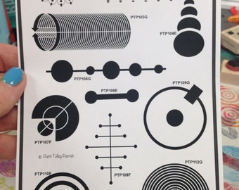 IN STOCK!!! --  PTP Elements - Red Rubber Stamps Unmounted Sheets - Set #1