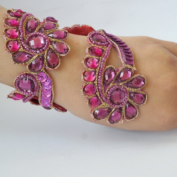 Items similar to Beaded bracelet/ Bridal arm cuff/ Bridal bracelet/ Arm