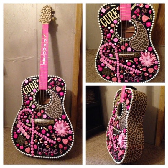 Items similar to Decorated Acoustic Guitar on Etsy