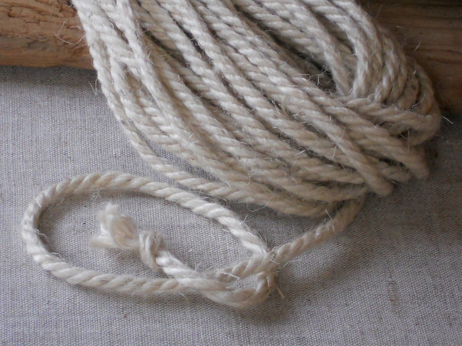 Ivory linen rope natural linen flax twisted cord 5 meters
