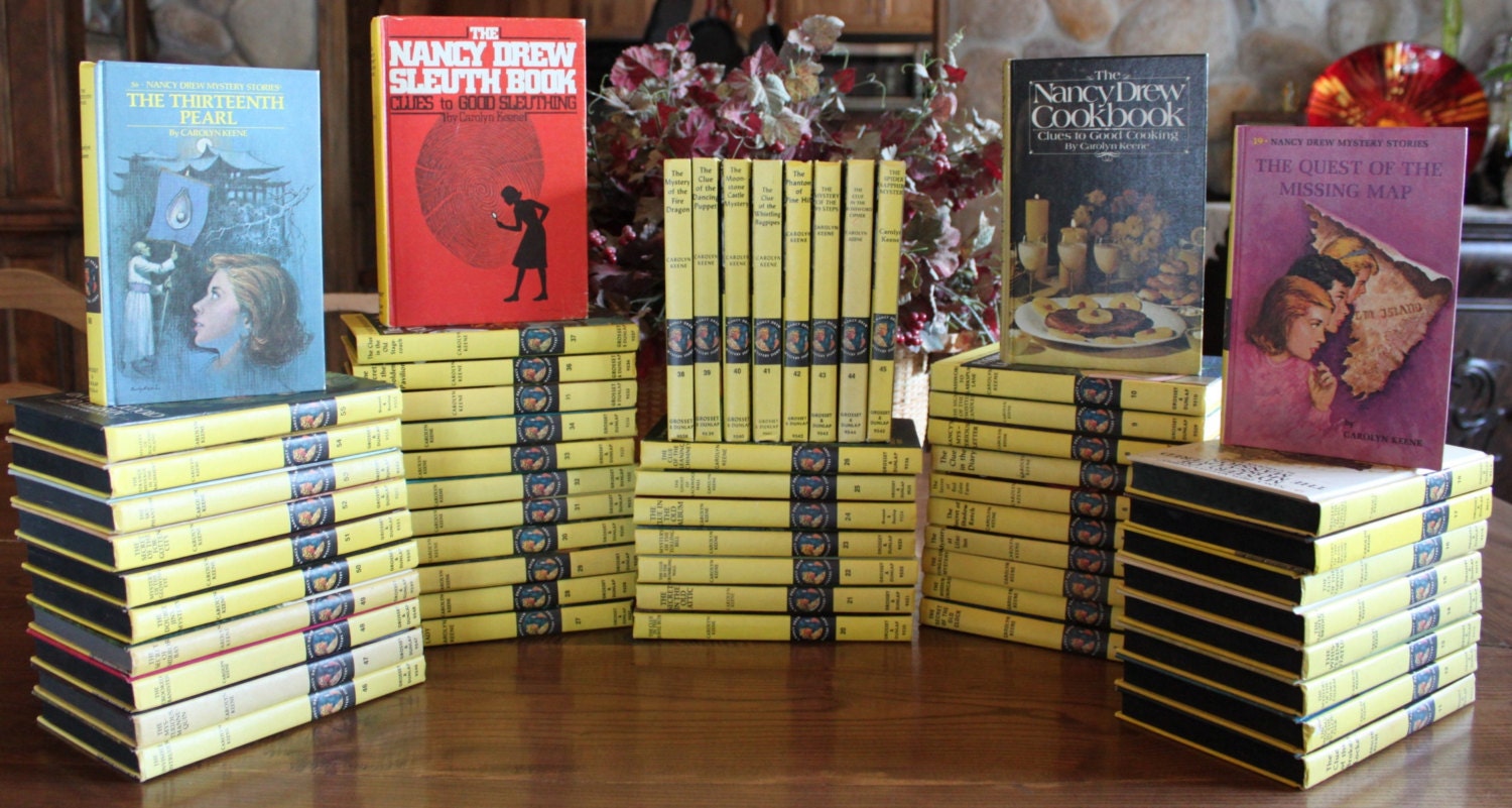 Complete Set Nancy Drew Matte Yellow Hardcover Books by