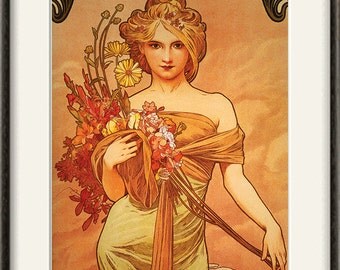 Art nouveau art print Antique prints Mucha art home decor wall old prints Wall poster art retro art print Ad art french wall decor 12x16 art