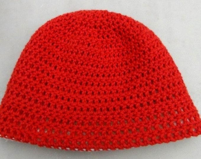 Oatmeal Cream Hat - Red Hat - Winter Hat - Reversible Head Wear - Rolled Brim Hat