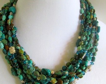10-strand turquoise necklace