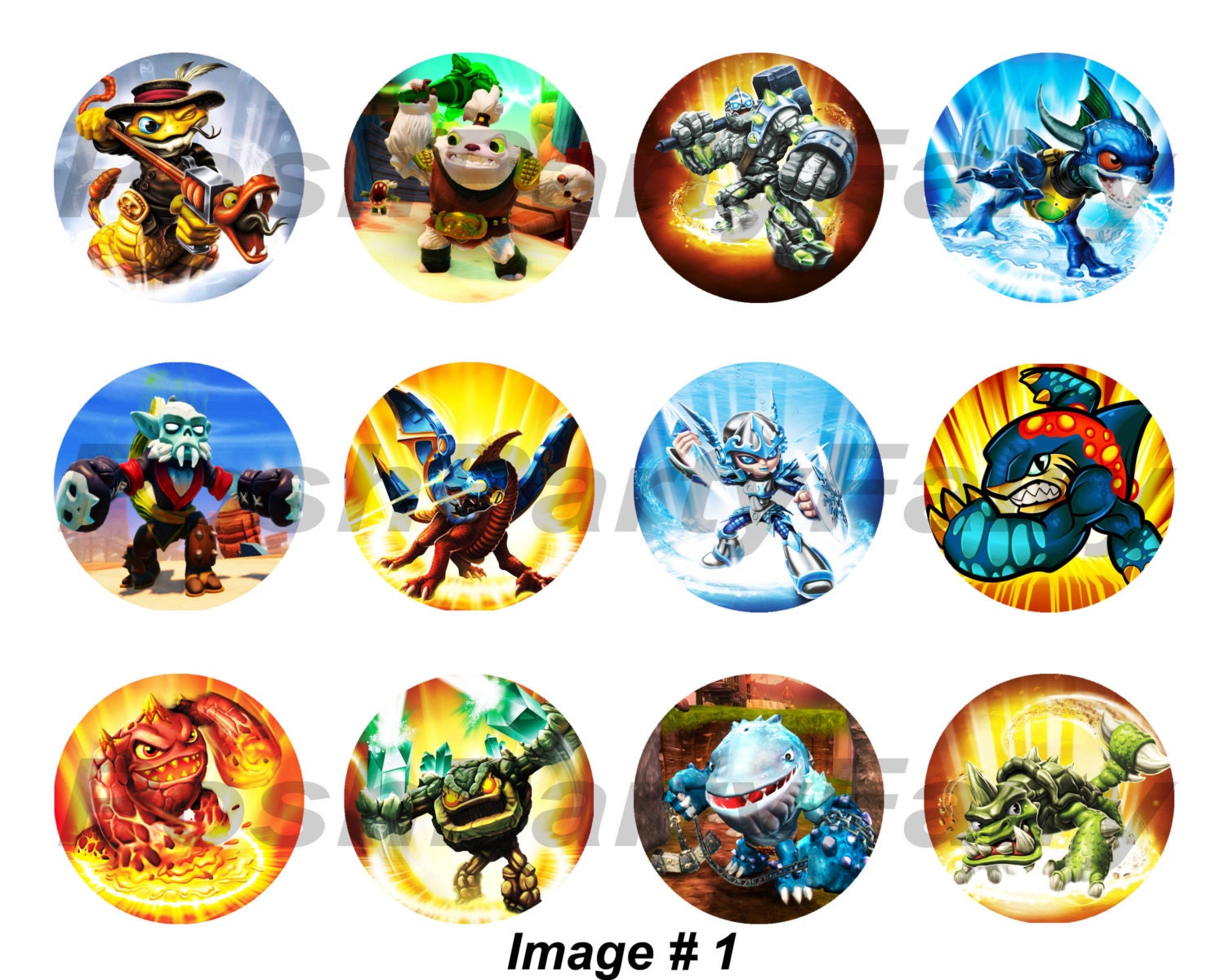 Personalized SKYLANDERS ELEMENTS Edible image by PoshPartyFairy