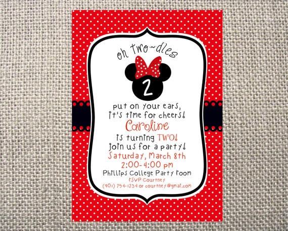 PRINTED or DIGITAL Minnie Mouse Inspired Birthday Party