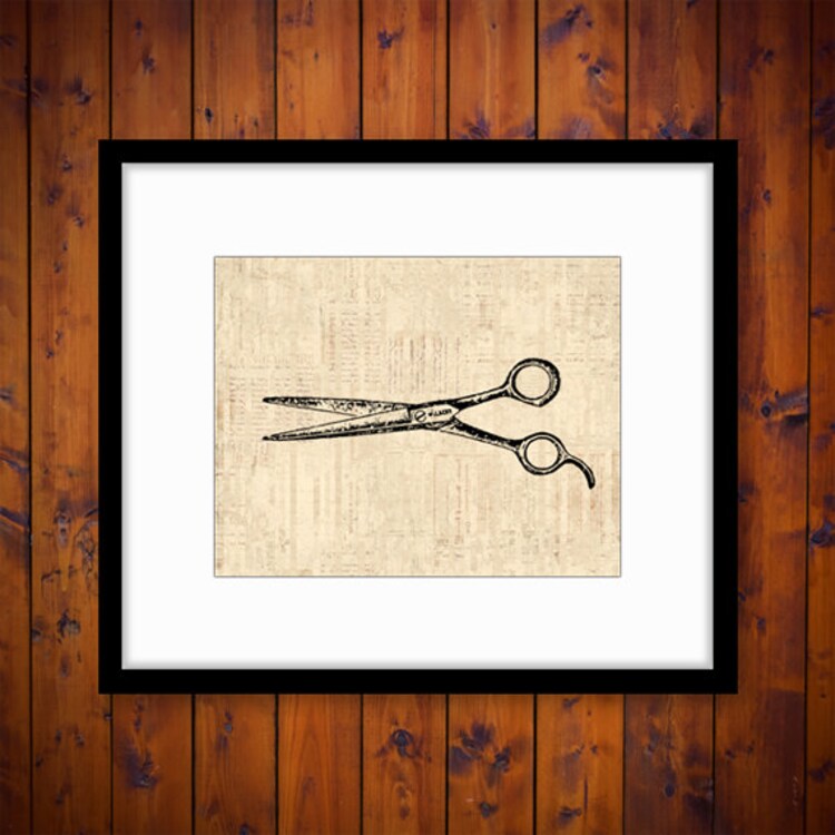 Antique Hairdresser Shears Print Salon by SparrowHousePrints