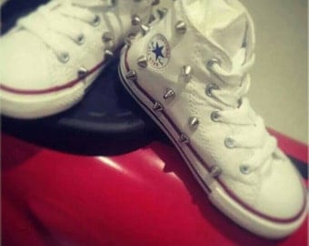 Spiked converse, studded converse, kids shoes, kids converse, embellished converse, spiked chuck taylors, kids chuck taylors, converse shoes
