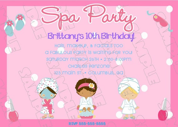 Spa Party Invitation Makeup Glamour Party Any Color Birthday Party Spa Party Invitation Makeup Glamour Party Any Color Birthday Party