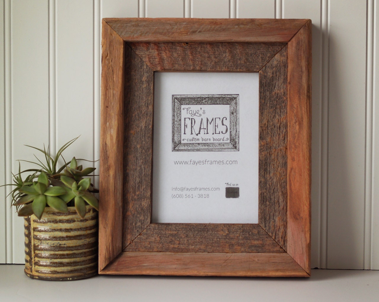 11x14 Reclaimed Barn Board Frame Double Style by FayesFrames