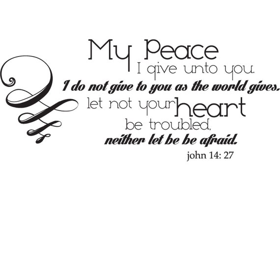 Items similar to John 14:27 Wall Decal | My Peace I give to you ...