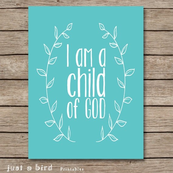 I am a child of God Bible verse art children's room