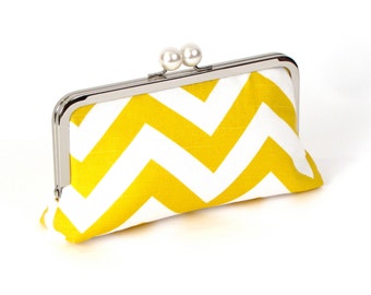 yellow and white clutch