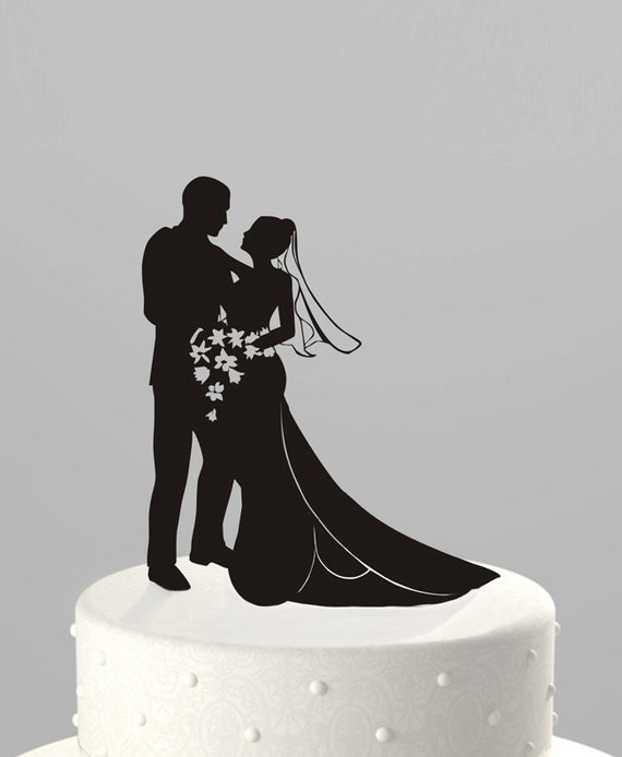 Wedding Cake Topper Silhouette Bride And Groom Acrylic Cake