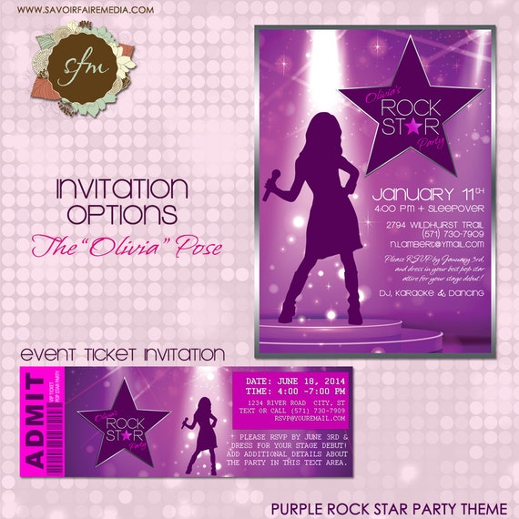 POP Star Invitation / Party DIY Printable Party Invitation