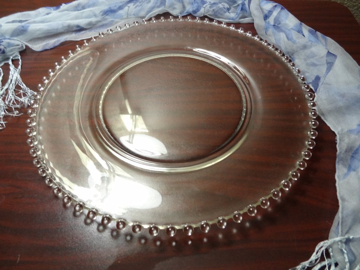 Large Candlewick Glass Serving Platter by RoyalVintageGlass