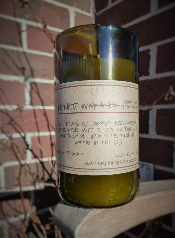 Items similar to 100 Beewax Candle. Wine Bottle Candle. Recycled Wine