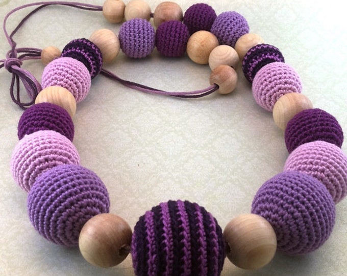 Eco-Beads for development of fine motor skills babies "Purple sunrise"