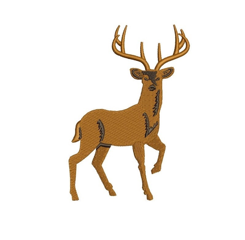 Deer Filled Machine Embroidery Digitized Design Pattern