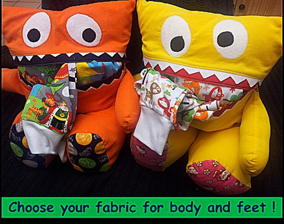 CUSTOM PAJAMA EATER Monster - ***Soft and Cuddly - Adorable - Great Gift - Functional Too!***