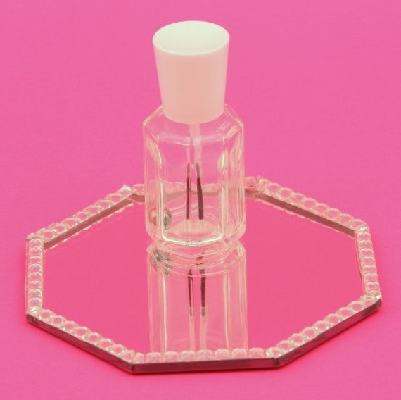 20 Empty Nail Polish Bottles Vintage Italian Glass Octagon Bottle