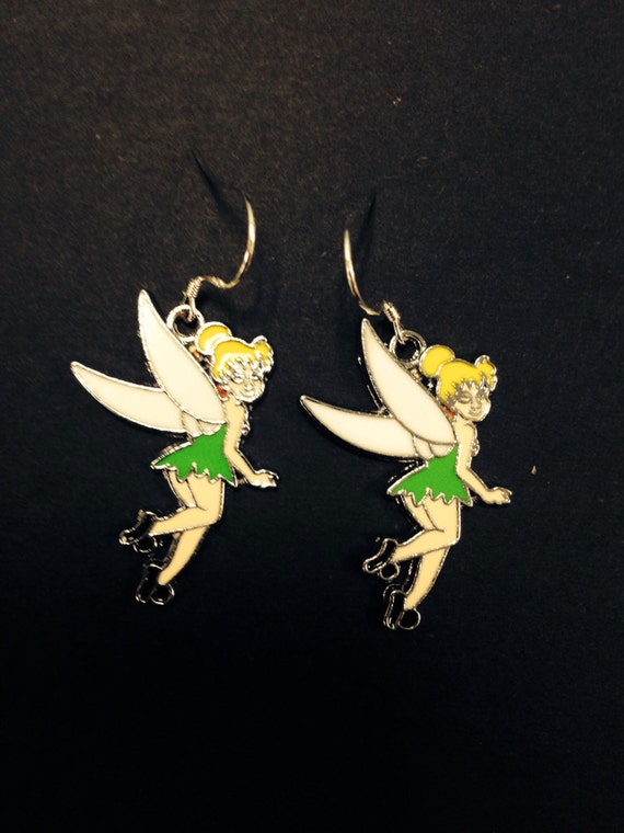 Tinkerbell Peter Pan Earrings Disney Sterling by FullmetalKBK