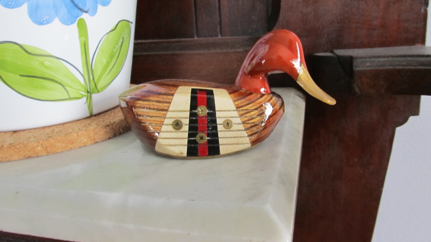 Old wooden golf clubs upcycled and repurposed into wooden