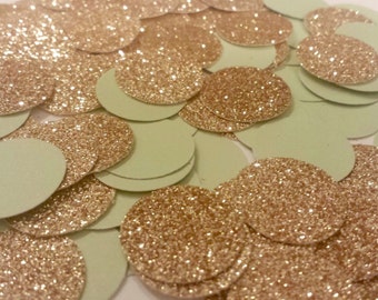 200 Mint Green Rose Gold Glitter Confetti Metallic confetti Table Confetti Table Scatter Bridal Shower Wedding Mint to Be Mint Birthday