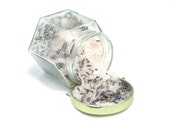 Lavender Bath Salts with Lavender Flowers and Lavender Essential Oils, 4 oz Jar