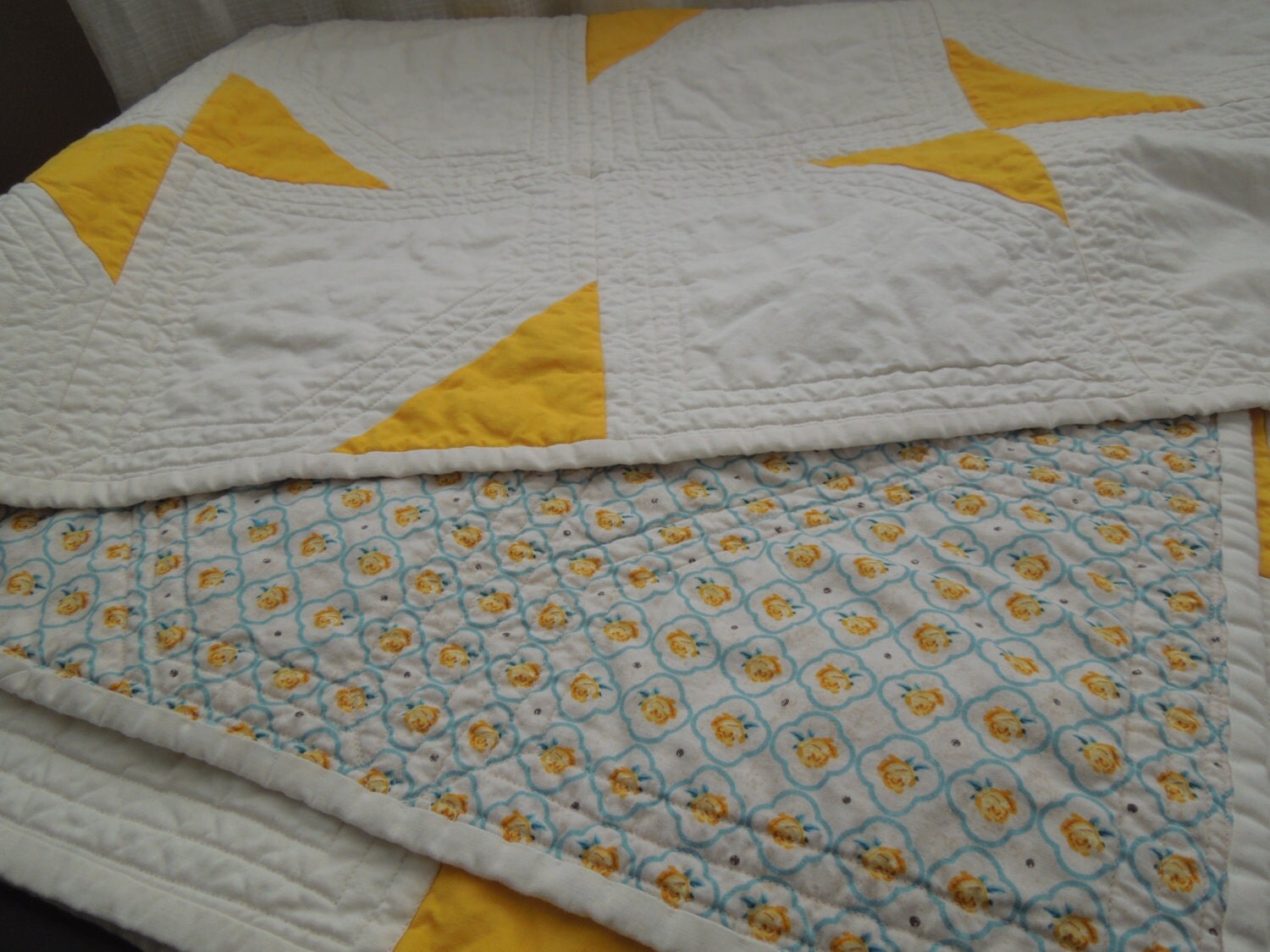 Yellow and White Quilt