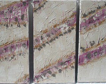 table abstract triptych "trace"
