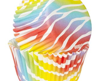 Zebra Brights Wilton Standard Cupcake Liners Baking Cups Muffin Cups - Zebra Cupcake Liners