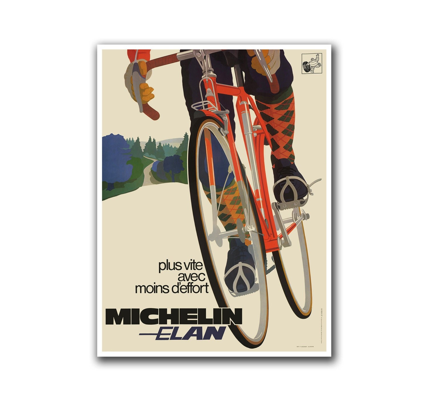 Biking Poster Vintage Cycling Decor Bicycle Art H227