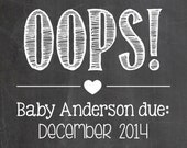 Download Items similar to Funny Pregnancy Announcement Chalkboard ...