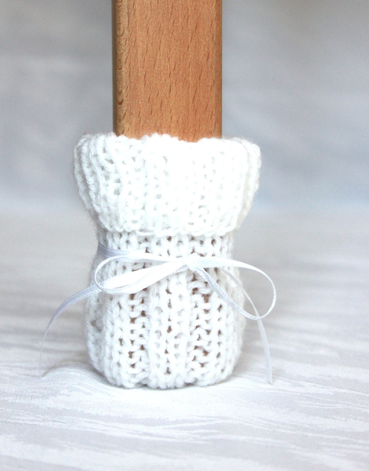 chair socks White set of 4 knitted